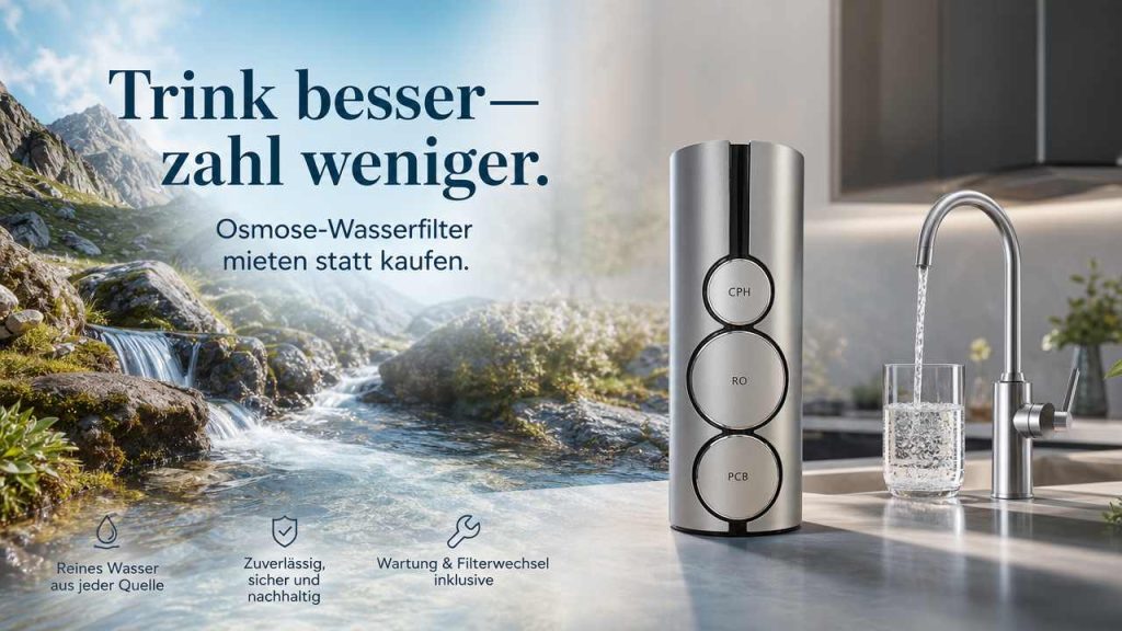 Osmose Wasserfilter neben Wasserhahn und Fluss